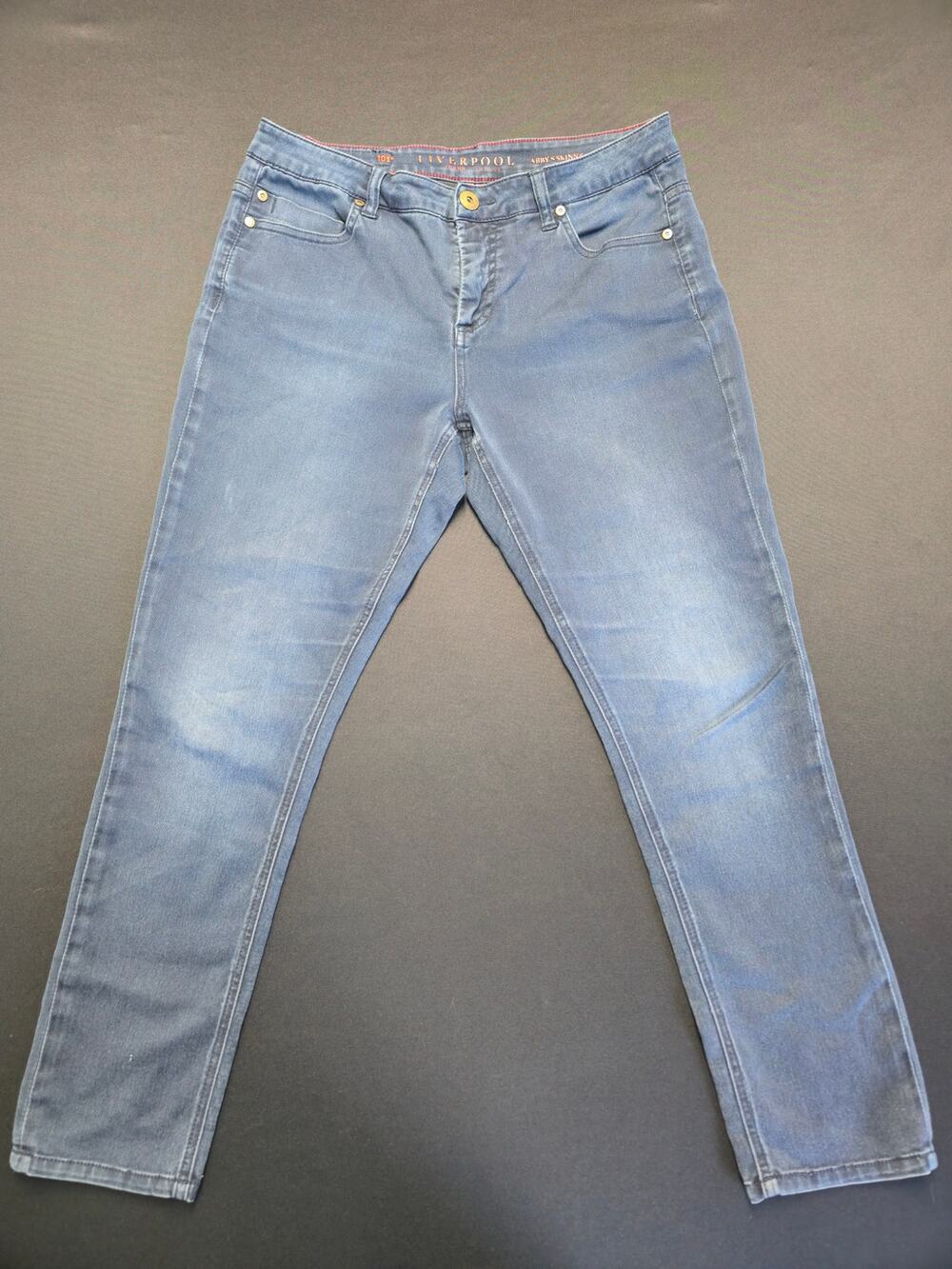 Liverpool Abby Skinny Jean Women 10P Petite Dark Wash Stretch Denim Pant 29x25.5